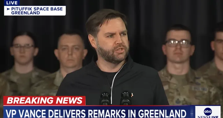 J. D. Vance na Grenlandu/Screenshot