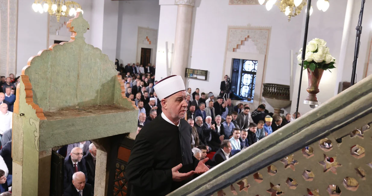 Hutba reisul-uleme IZBiH Huseina ef. Kavazovića; bajram-namaz povodom Ramazanskog bajrama u Gazi Husrev-begovoj džamiji u Sarajevu/Amel Emrić