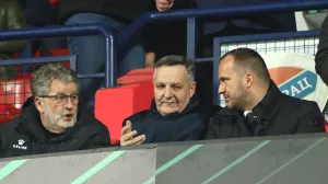 Irfan Durić, Ivan Beus i Vico Zeljković na utakmici Borac - Olimpija (FOTO: Slaven Petković/Mondo.ba)