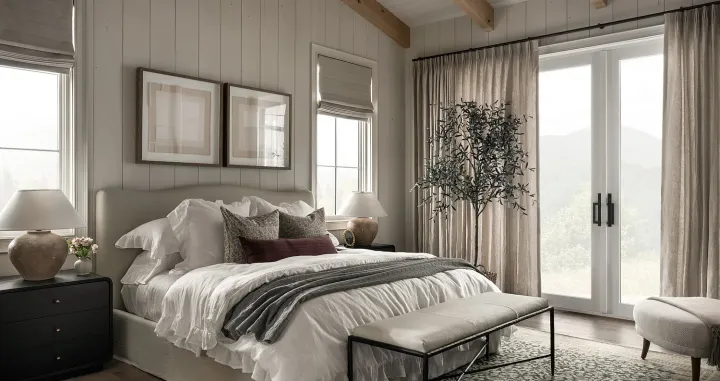 Spavaća soba,umirujuće boje/