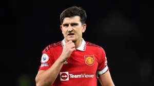 epa10379524 Harry Maguire of Manchester United during the English Premier League soccer match between Manchester United and Nottingham Forest in Manchester, Britain, 27 December 2022. EPA/Peter Powell EDITORIAL USE ONLY. No use with unauthorized audio, video, data, fixture lists, club/league logos or 'live' services. Online in-match use limited to 120 images, no video emulation. No use in betting, games or single club/league/player publications