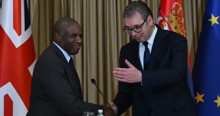 Predsjednik Srbije Aleksandar Vučić i ministar vanjskih poslova Velike Britanije David Lammy/Instagram