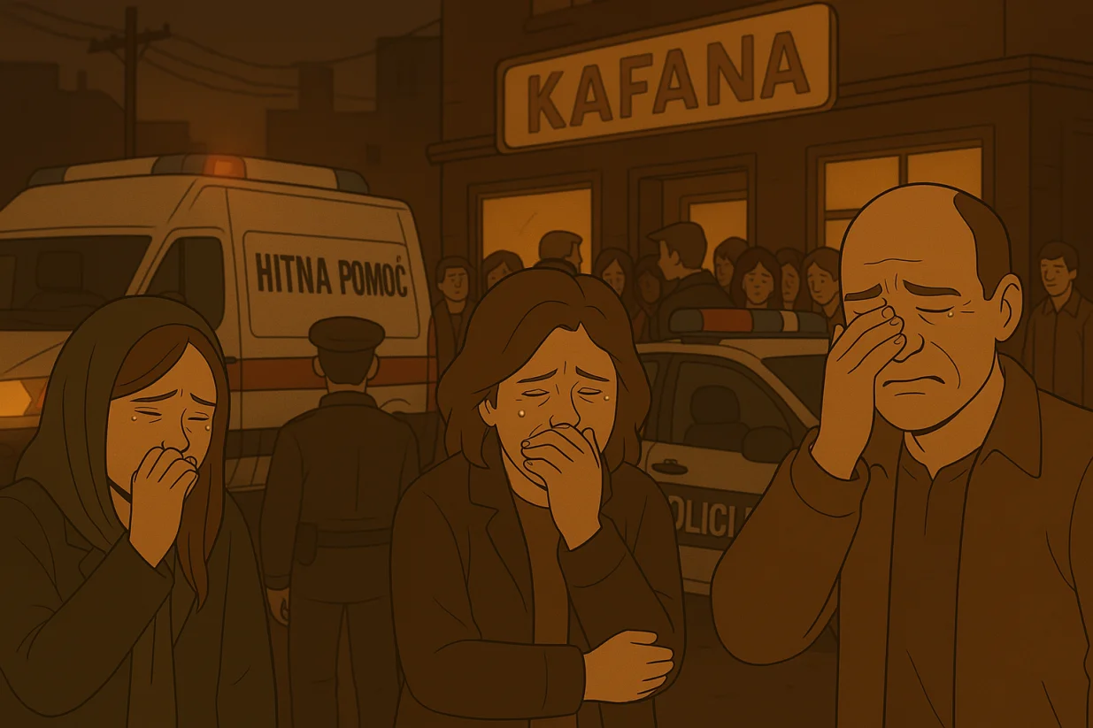 Začu se pucanj i sva raja poče vrištatIzletio sam odma da vidim šta je toMercedes krvavi, pištolj i Mahir se ubio/