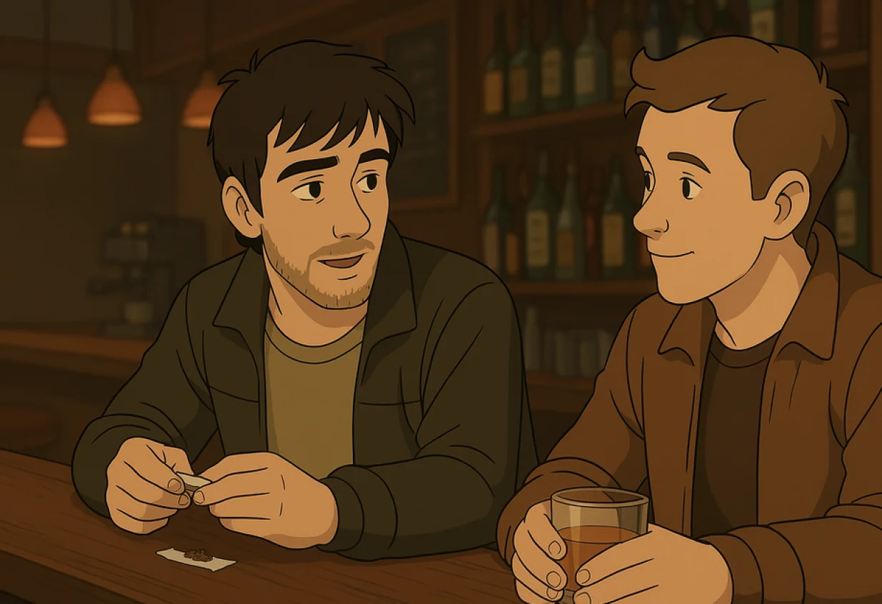 "Ljubav...ljubav je smisao života,Priča mi čovjek za šankom dok cigaru mota"/