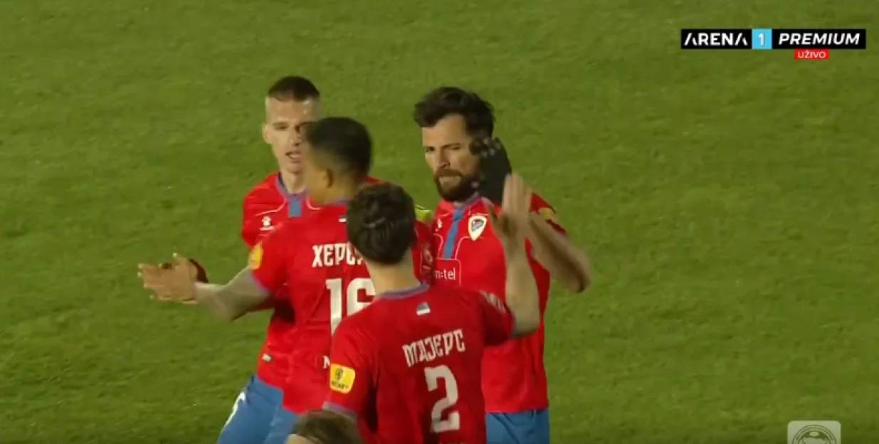 Gol Despotovića za 1:0 (FOTO: Screenshot/Arena Sport)