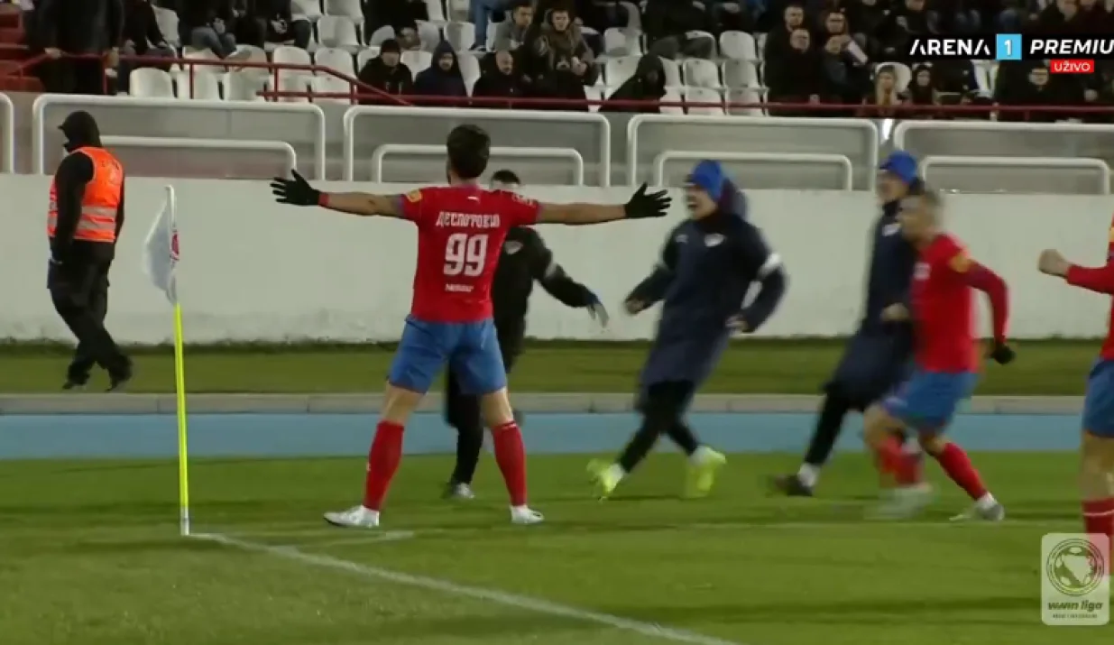 Gol Despotovića za 1:0 (FOTO: Screenshot/Arena Sport)