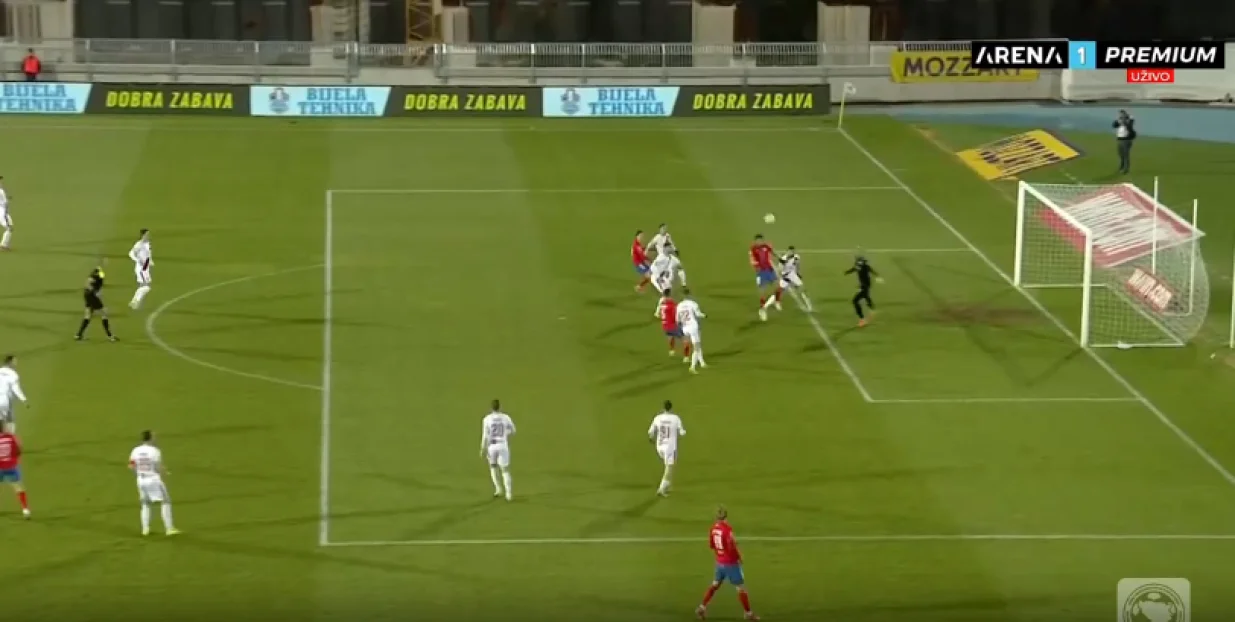 Gol Despotovića za 1:0 (FOTO: Screenshot/Arena Sport)