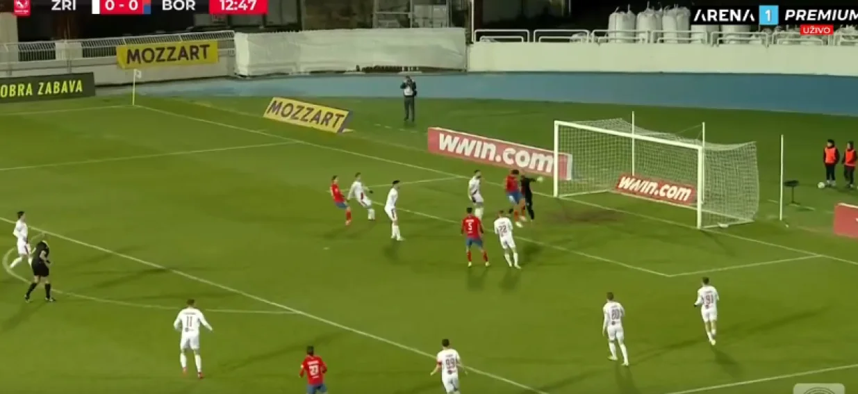 Gol Despotovića za 1:0 (FOTO: Screenshot/Arena Sport)