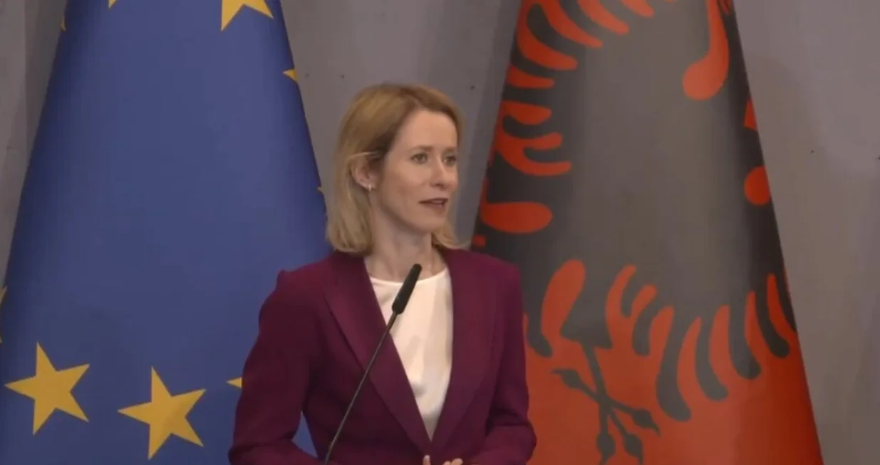 Kaja Kallas na press konferenciji u Tirani/