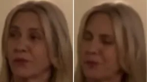 Željka Cvijanović, predsjedavajuća Predsjedništva BiH, facijalne ekspresije tokom govora Denisa Bećirovića/Prtsc