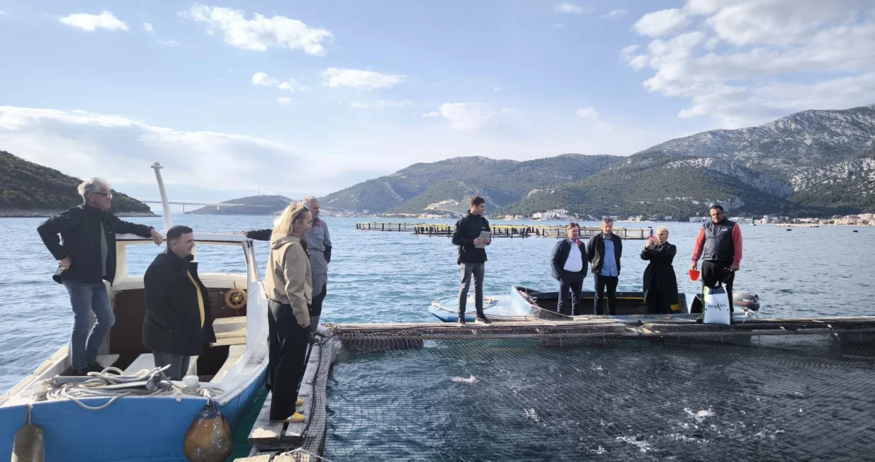 Hrnjić i Pozder u posjeti neumu, ribogojilište/