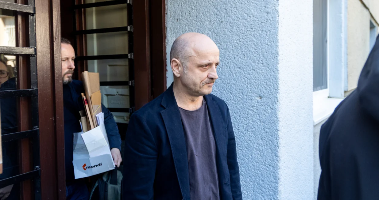 11.04.2025., Zagreb - Policija odvela Milu Kekina, on poručio da ga se koristi za napad na zagrebačku vlast Photo: Igor Kralj/PIXSELL/Igor Kralj/pixsell