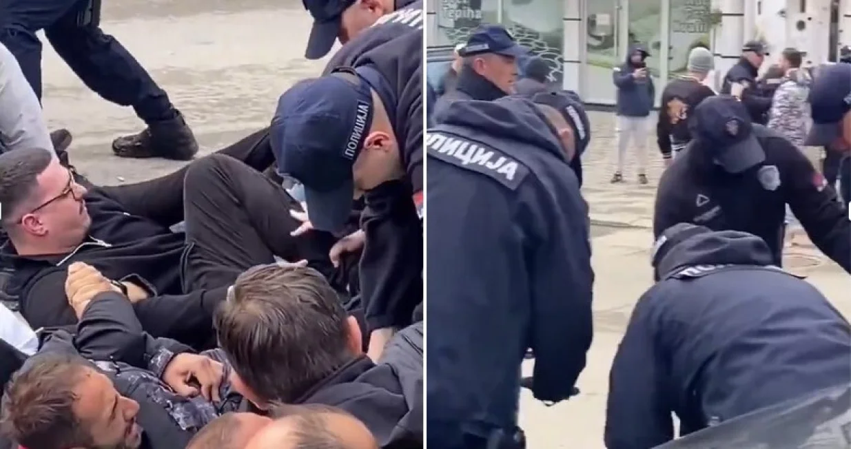 Policija je na silu sklonila studente/Screenshot/