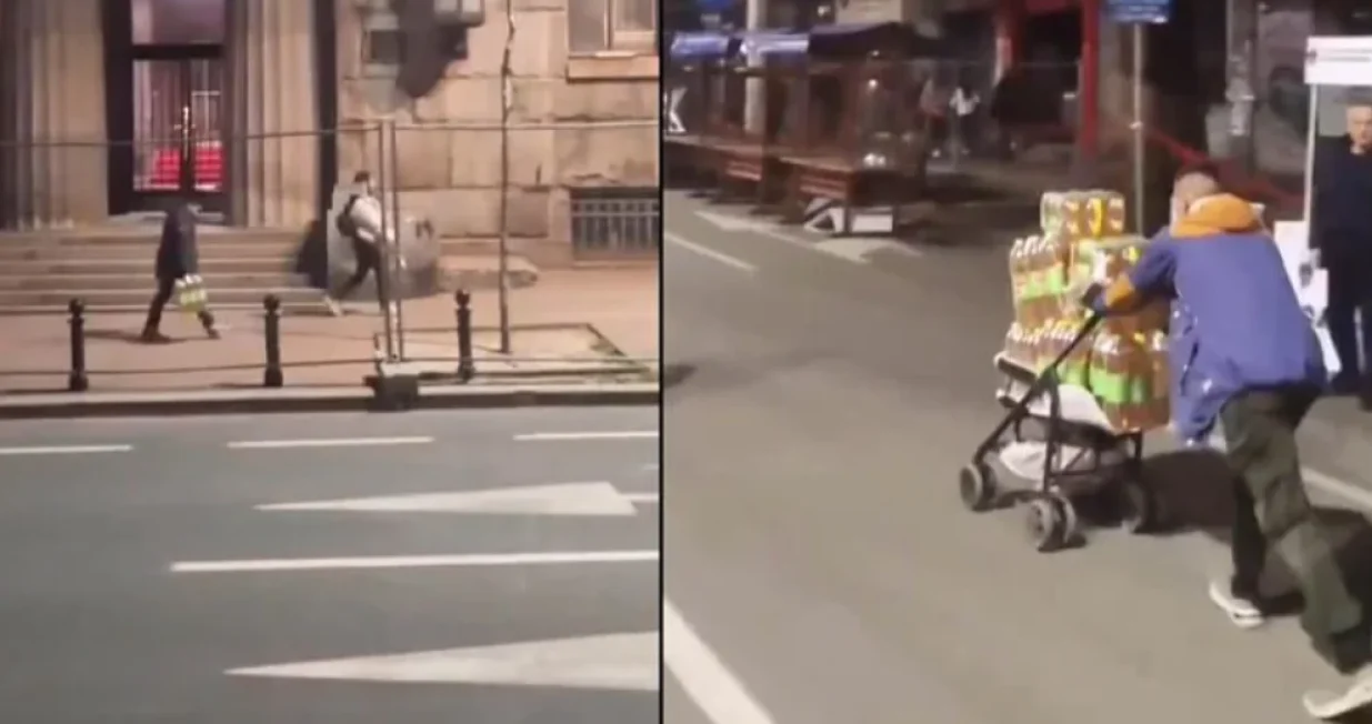 Krađa sokova sa Vučićevog skupa, Beograd, Vučićeve pristalice/Univerzitetski Odjek