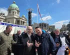 Nenad Stevandić, bjegunac od bh. pravosuđa i predsjednik NSRS-a skupu podrške Vučiću u Beogradu/X.com