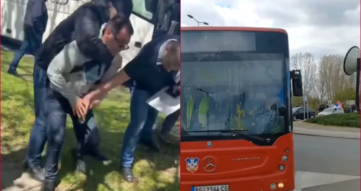 skup, srbija, beogra, napad, novinar, aleksandar vučić, jaja/Screenshot