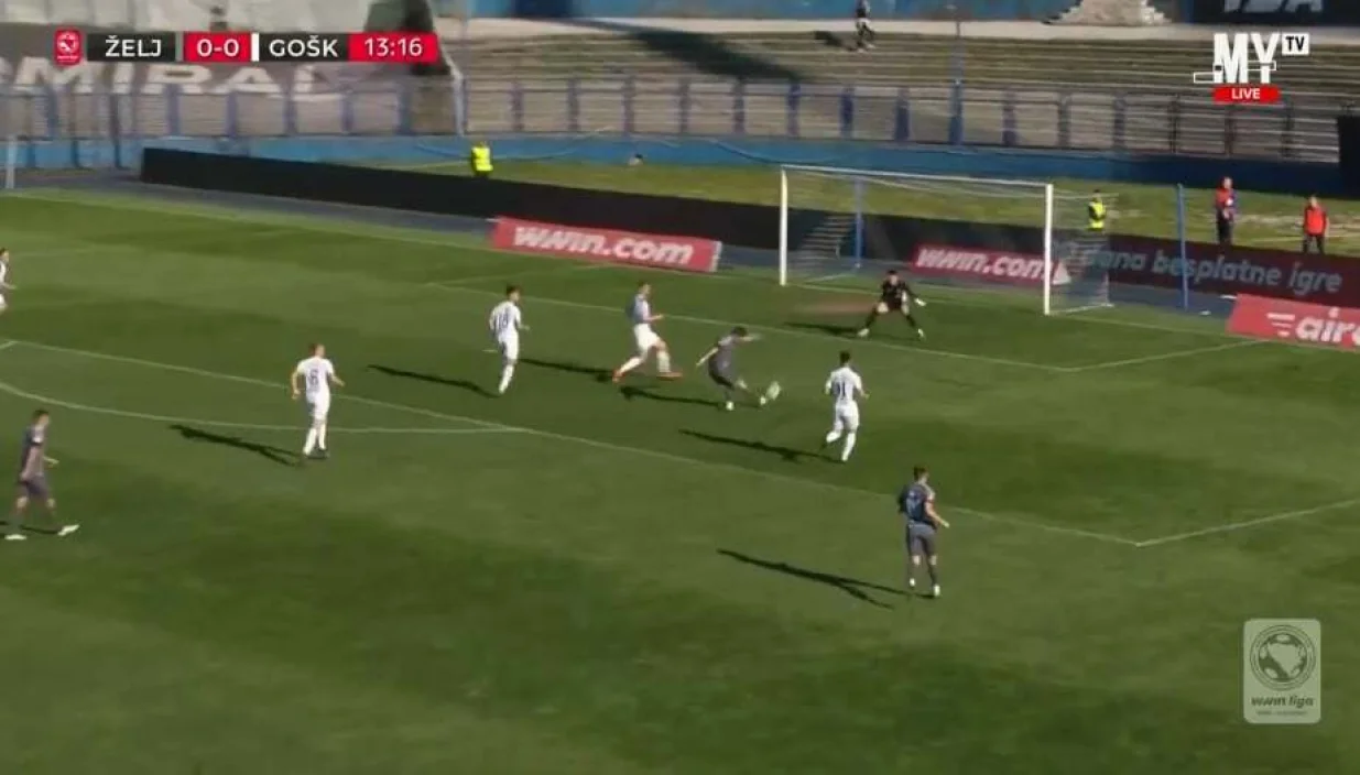 Gol Šošića za vodstvo Želje (FOTO: Screenshot/MYTV)