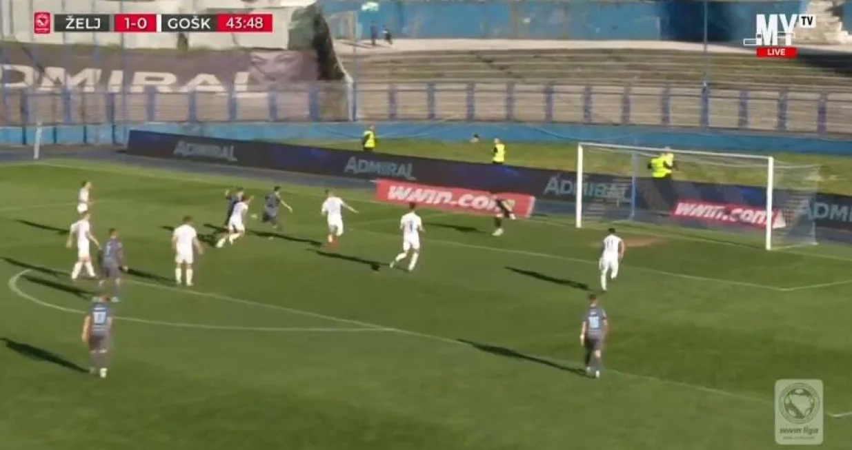 Gol Dangubića protiv GOŠK-a (FOTO: Screenshot/MYTV)