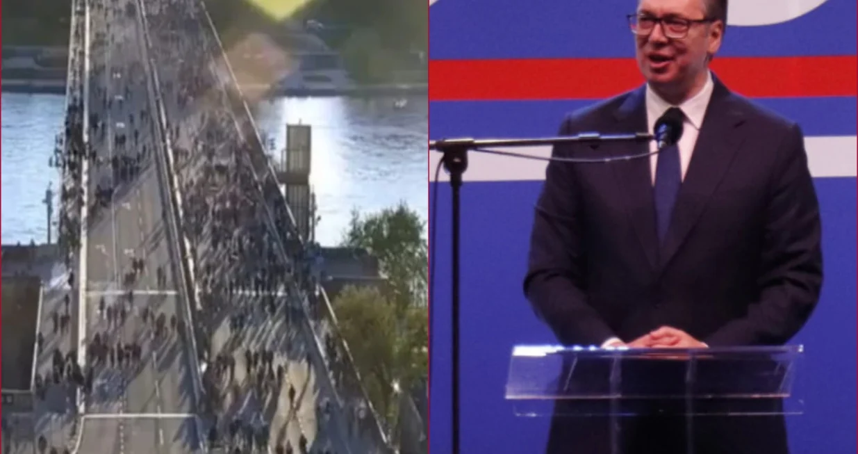 aleksandar vučić, skup, beogra, srbija, ne damo srbiju/Screenshot