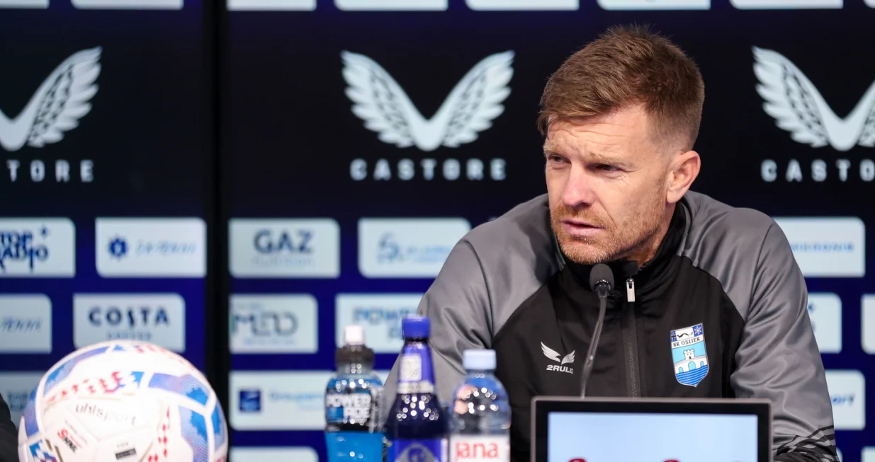 12.04.2025., Zagreb - SuperSport Prva HNL, 29. kolo, GNK Dinamo - NK Osijek. Konferencija za medije NK Osijek nakon utakmice. Simon Rozman Photo: Matija Habljak/PIXSELL