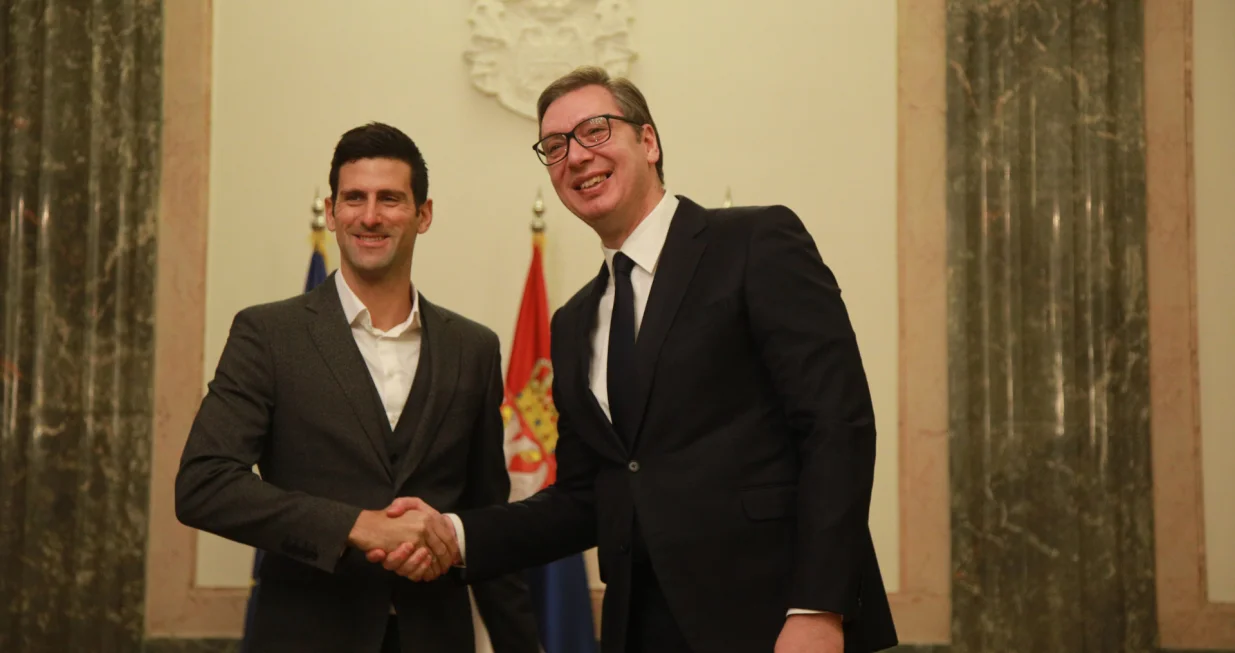 Novak Đoković i Aleksandar Vučić (FOTO: Milos Tesic/PIXSELL)