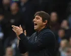 epa10385379 Tottenham manager Antonio Conte reacts during the English Premier League soccer match between Tottenham Hotspur and Aston Villa in London, Britain, 01 January 2023. EPA/Neil Hall EDITORIAL USE ONLY. No use with unauthorized audio, video, data, fixture lists, club/league logos or 'live' services. Online in-match use limited to 120 images, no video emulation. No use in betting, games or single club/league/player publications