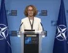 Radmila Shekerinska u obraćanju za novinare/