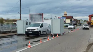 Gradiška, granični prelaz, dezinfekcija za vozila/Milan Vujić