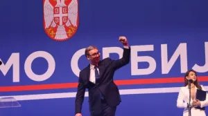 Aleksandar Vučić, predsjednik Srbije, na mitingu u Beogradu/Borislav Zdrinja