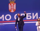 Aleksandar Vučić, predsjednik Srbije, na mitingu u Beogradu/Borislav Zdrinja