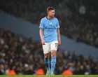 epa10376717 Kevin De Bruyne of Manchester City reacts during the Carabao Cup Round of 16 soccer match between Manchester City and Liverpool FC in Manchester, Britain, 22 December 2022. EPA/Adam Vaughan EDITORIAL USE ONLY. No use with unauthorized audio, video, data, fixture lists, club/league logos or 'live' services. Online in-match use limited to 120 images, no video emulation. No use in betting, games or single club/league/player publications