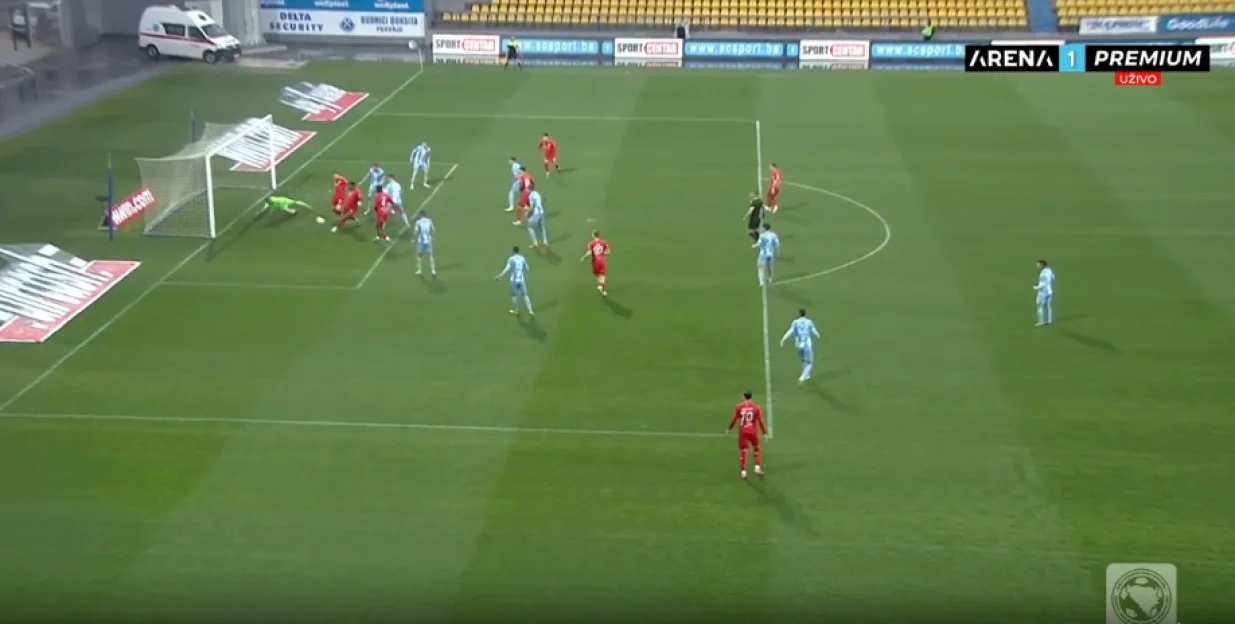 Poništeni gol Rođenih (FOTO: Screenshot/Arena Sport)