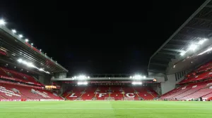 epa10394548 A general view of Anfield ahead of the 3rd round FA Cup soccer match between Liverpool and Wolverhampton Wanderers at Anfield in Liverpool, Britain, 07 January 2023. EPA/ADAM VAUGHAN EDITORIAL USE ONLY. No use with unauthorized audio, video, data, fixture lists, club/league logos or 'live' services. Online in-match use limited to 120 images, no video emulation. No use in betting, games or single club/league/player publications.