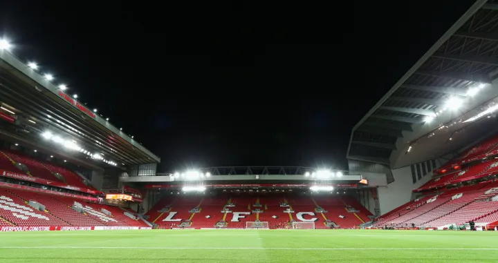 epa10394548 A general view of Anfield ahead of the 3rd round FA Cup soccer match between Liverpool and Wolverhampton Wanderers at Anfield in Liverpool, Britain, 07 January 2023. EPA/ADAM VAUGHAN EDITORIAL USE ONLY. No use with unauthorized audio, video, data, fixture lists, club/league logos or 'live' services. Online in-match use limited to 120 images, no video emulation. No use in betting, games or single club/league/player publications.