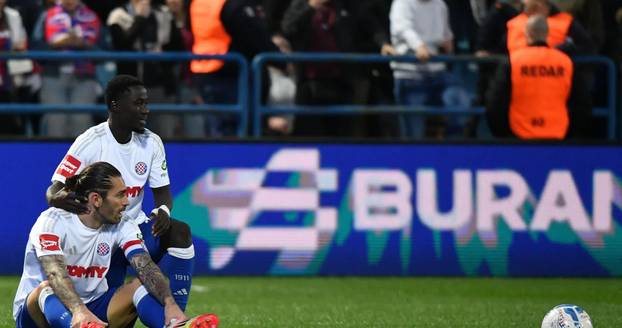 18.04.2025., Varazdin - SuperSport Prva HNL, 30. kolo, NK Varazdin -. HNK Hajduk. Marko Livaja, Abdoulie Sanyang Photo: Vjeran Zganec Rogulja/PIXSELL