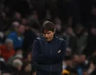 epa10385577 Tottenham manager Antonio Conte reacts during the English Premier League soccer match between Tottenham Hotspur and Aston Villa in London, Britain, 01 January 2023. EPA/Neil Hall EDITORIAL USE ONLY. No use with unauthorized audio, video, data, fixture lists, club/league logos or 'live' services. Online in-match use limited to 120 images, no video emulation. No use in betting, games or single club/league/player publications