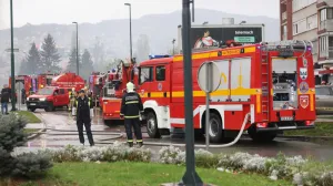 Požar na pijaci Kvadrant, Otoka Sarajevo, vatrogasci/Senad Gubelić/