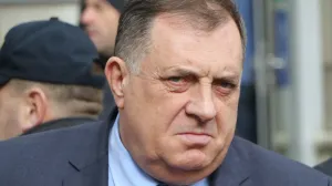 Srpski član Predsjedništva Bosne i Hercegovine Milorad Dodik nakon sastanka sa Josep Borrellom/Senad Gubelić