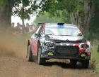 epa10006797 Lukasz Kotarba and Tomasz Kotarba of Poland driving a Citroen C3 Rally2 on the qualifying stage of the special stage in Baranowo, during the 78th Rally Poland in Baranowo, Poland 10 June 2022. EPA/Tomasz Waszczuk POLAND OUT/Tomasz Waszczuk