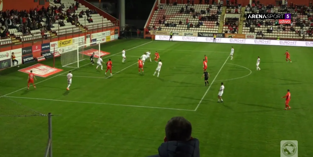 Gol Mlinarića za izjednačenje Veleža protiv Igmana (FOTO: Screenshot/Arenasport)