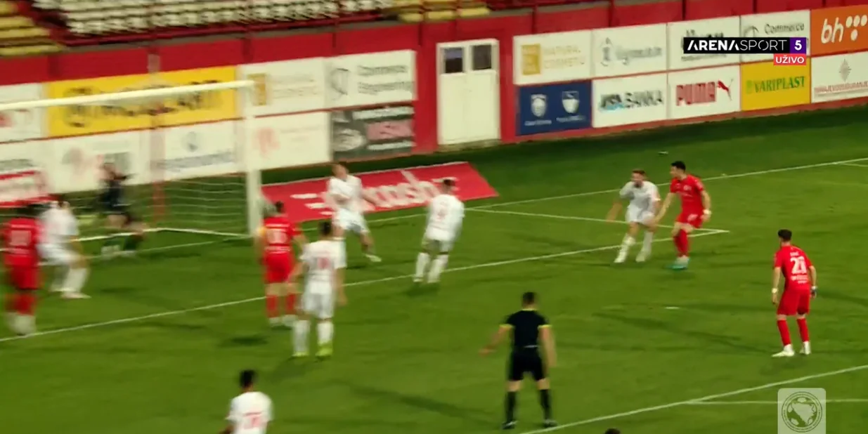 Gol Mlinarića za izjednačenje Veleža protiv Igmana (FOTO: Screenshot/Arenasport)