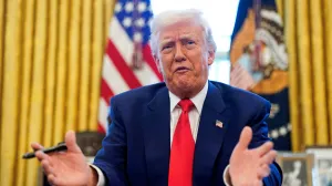 FILE PHOTO: U.S. President Donald Trump speaks, as he signs executive orders and proclamations in the Oval Office at the White House in Washington, D.C., U.S., April 9, 2025. REUTERS/Nathan Howard/File Photo/Nathan Howard