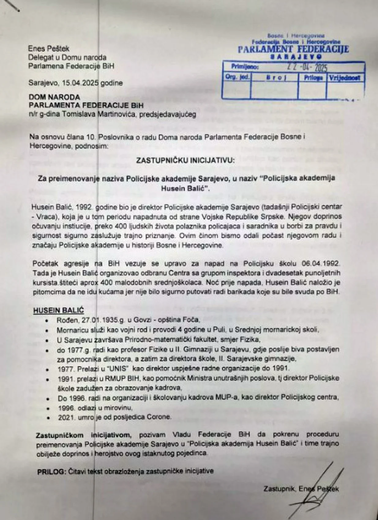 inicijativa policijska akademija na vracama/-