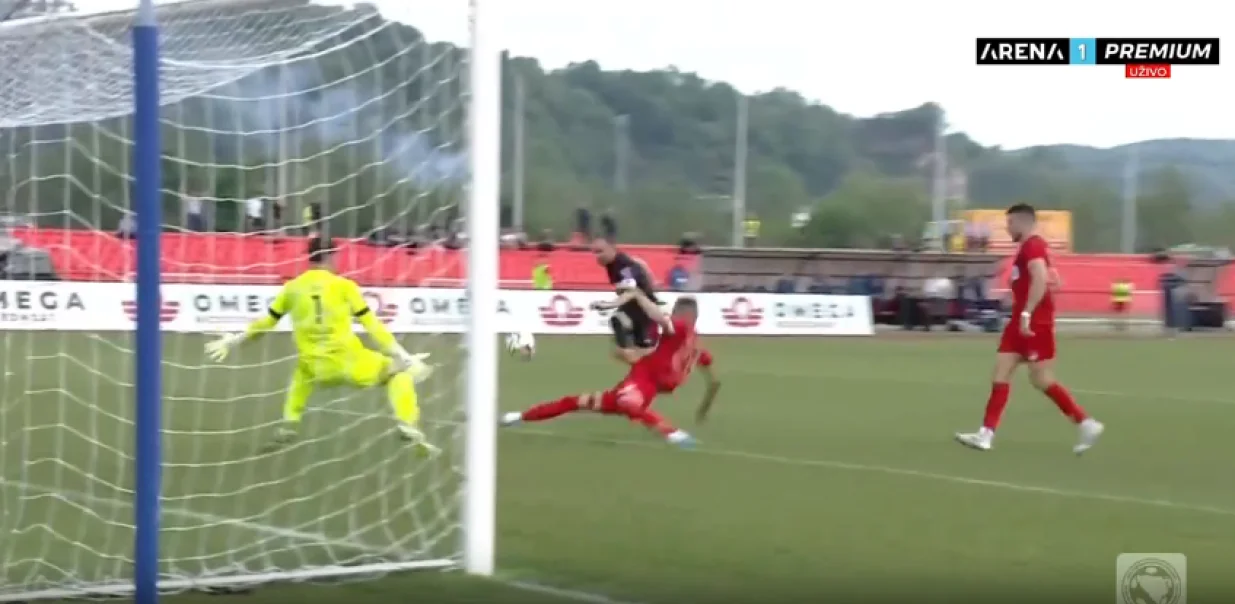 Drugi gol Zrinjskog (FOTO: Screenshot/Arena Sport)