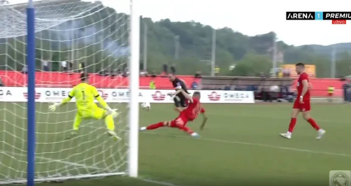 Drugi gol Zrinjskog (FOTO: Screenshot/Arena Sport)