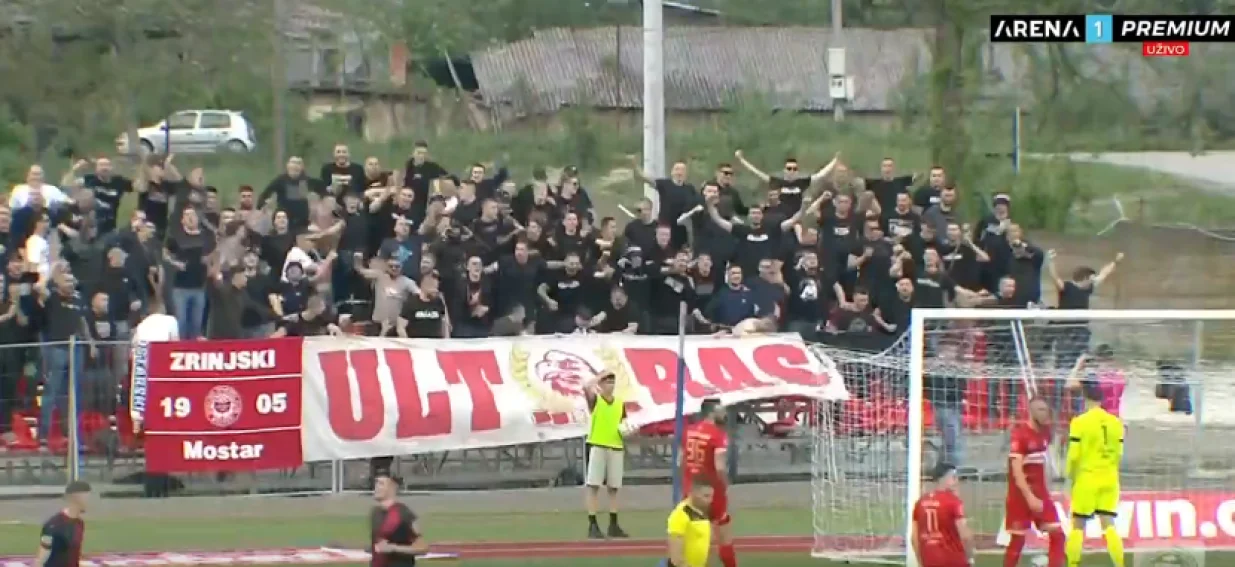 Prvi gol Zrinjskog (FOTO: Screenshot/Arena Sport)