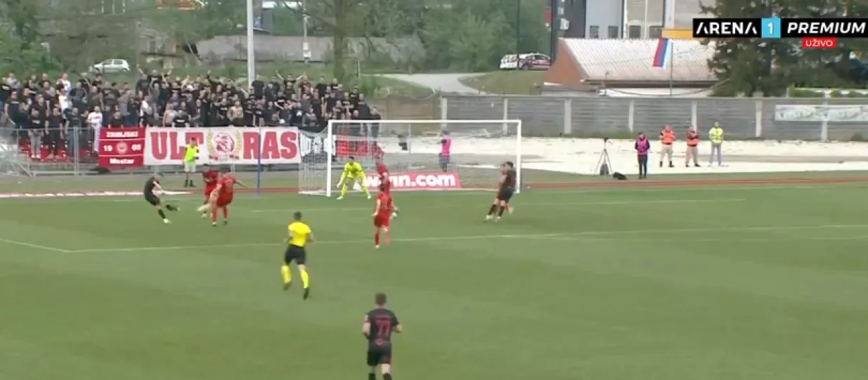 Prvi gol Zrinjskog (FOTO: Screenshot/Arena Sport)