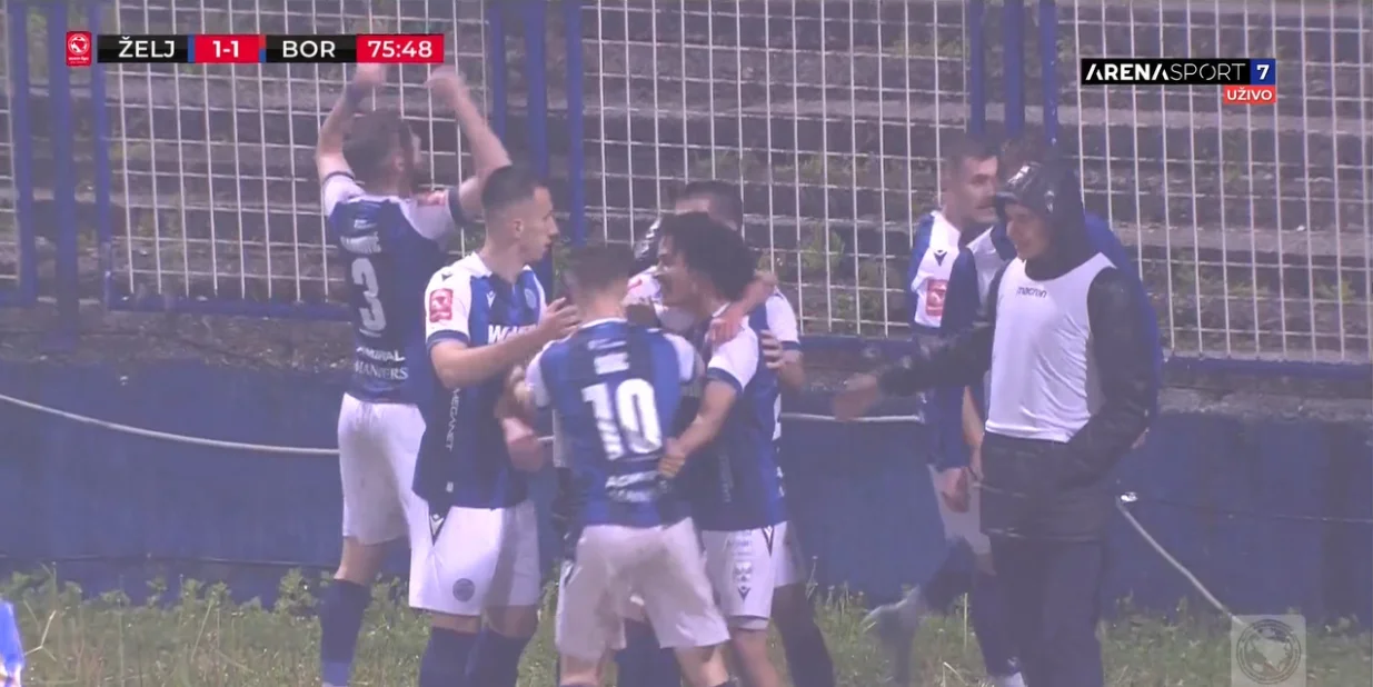 Gol Cvetanoskog protiv Borca (FOTO: Screenshot/Arenasport)