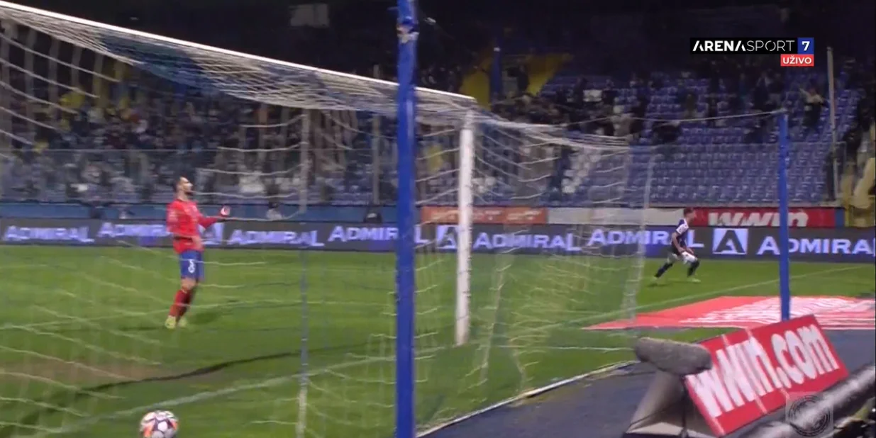 Gol Cvetanoskog protiv Borca (FOTO: Screenshot/Arenasport)