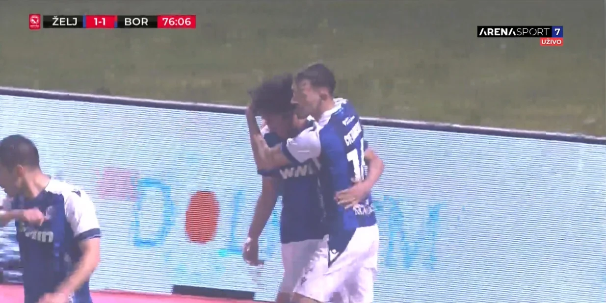 Gol Cvetanoskog protiv Borca (FOTO: Screenshot/Arenasport)
